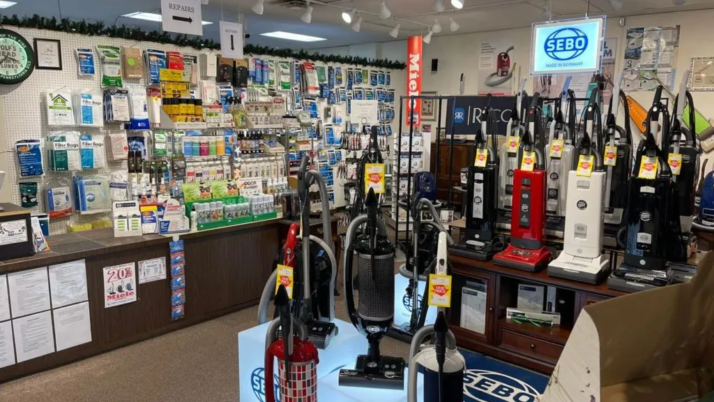 sebo and more vacuum sweeper in showroom
